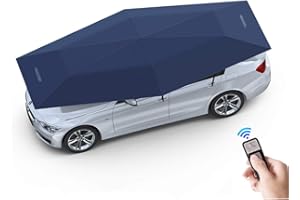 ATAAY Ombrellone Automatico Carport Pieghevole Mobile - Copertura per Tettuccio Auto Portatile - Protezione Antigrandine, Anti-UV, Antivento, Impermeabile - 4,8 x 2