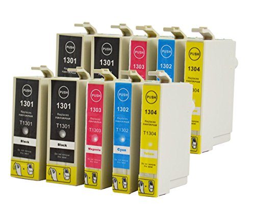 Bubprint® 10 Tintenpatronen kompatibel für Epson T1301 T1302 T1303 T1304 für Epson Stylus SX525WD SX620FW Office B42WD Office BX525WD Office BX625FWD Office BX925FWD Epson Workforce 525 630 - 2