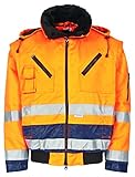 Wind- und wasserabweisend Dynamic24 4in1 Warnschutzjacke Allgäu Herren Winter Jacke Arbeitsjacke orange Marine (M)