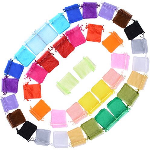 AONER 100 X Bolsas Bolsitas de Organza de Boda 10X12cm para Regalo Joyas Caramelo Dulces Recuerdo Favores Detalles de Boda (Colores)