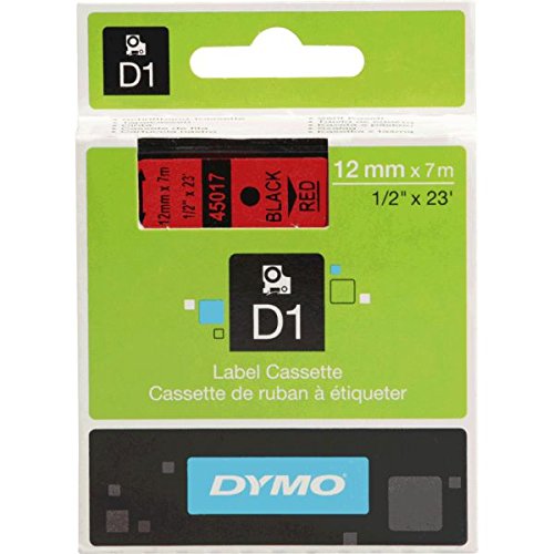 Preisvergleich Produktbild DYMO Schriftbandkassette, Schrift: schwarz, Grund: rot, Breite 12mm, 7m