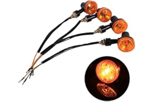 KEENSO 12V Round Turn Signal Indicator Lights Motorcycle/Motorbike Turn Signal Blinker Amber Light Bulb, Universal Turn Signal Indicators Blinker for most Moto Har_ley Davidsons, Suzu_ki, Hon_da, Ka-wasak