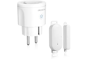 Enchufe Inteligente con contacto magnético de ventana, GreenSun Sensor de Ventana de Puerta 16A 3600W Smart Plug