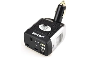 BESTEK 75W Car Charger Power Inverter DC 12V to AC 230V 240V Voltage Converter Transformer with UK Outlet Socket and Dual USB Ports Auto Adapter Plug for Phone Tablet Laptop