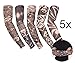 Produktbild TK Gruppe Timo Klingler 5X Tattoo Ärmel Nylon Tätowierung Strümpfe Überzieher Sleeve Unisex Fake Ärmel Unisex für Fasching Rocker, Punker Punk Accessoires Kostüm Verkleidung Herren