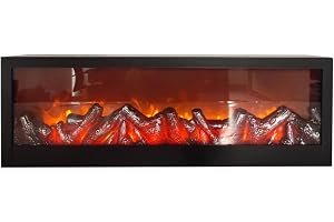 MISBAH LED Fireplace with fire Flame effect, Led Fire Place Lantern,Fireplace Decorative Flame Light, Built in Recessed Electric Fireplace, with Log Set Flame Burning Decorative Effect-No Heating