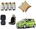 Auto Pearl Premium Quality Car Accessories Combo of Car Tyre Air Alert Valve Cap Set of 4 Pcs. & Car Velvet Bead Seat Cushion Grey 1pcs. & Car Vastra Cushion Pillow Beige Color Set of 2 Pcs For Car & Home. For Chevrolet Beat Type-2 RS.1437.00