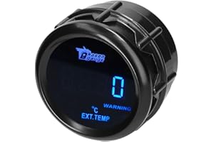 MOCNT Auto Abgastemperaturanzeige 2" 52mm Auspuff Gas Temperatur Anzeige Blau Licht Digitalanzeige Abgasmessgerät Meter Gas Temp Messgerät Exhaust Gas Temp Gauge Rauch Len