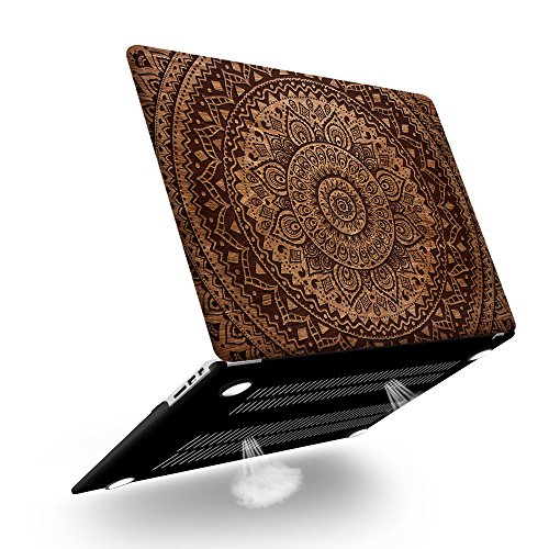 Case MacBook Air 13 Hülle , Haocoo Mandala & Wood Design Ultra Slim Dünn Kratzfeste matt rutschfest Hartschale Kunststoff Schutzhülle Snap case für Apple MacBook Air 13 Zoll (Modell: A1369 / A1466) - 4