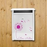 ilka parey wandtattoo-welt® Wandtattoo Briefkastenaufkleber Aufkleber Sticker Blume Pusteblume mit Familiennamen Wunschnamen M1877 ausgewählte Farbe: *dunkelgrau* ausgewählte Größe: *S – 25cm breit x 28cm hoch* - 2