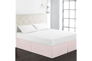 LINGKY Mantovane Giroletto in Poliestere Spazzolato, Tre Lati in Tessuto Staccabili Polsini in Materiale Elastico, Rughe Facili da Montare - con Drop di 38 Cm (Rosa,153x203cm)