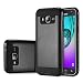 Produktbild tinxi® Höhequalität Schutzhülle für Samsung Galaxy J3 DUOS 2016 (SM-J320F) 5,0 Zoll Hülle Rutschfest Shock Proof Rück Schale Cover Case Schutz aus PC RückSchale mit silikon Rand sowie Innenschale Schwarz