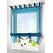 Produktbild KOU-DECO Raffrollo Schlaufen Gardinen Voile Transparent Vorhänge 1er-Pack Vorhang (B*H 60*155cm, Aqua)
