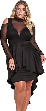 high low peplum dress plus size
