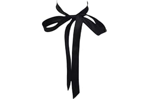 AUSUAYA Damen-Fliege, zum Selbstbinden, lange Fliege – Halsband für Damenuniform oder Cosplay, T-Shirt zum Schulabschluss, GB-W-B-T1, Schwarz , Einheitsgröße