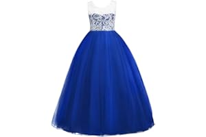 MYRISAM Flower Girls Tulle Lace Dresses Sleeveless Birthday Pageant Dress Wedding Bridesmaid Party Prom Ball Gowns