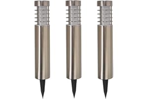 MARCO PAUL INTERIORS Marco Paul 3er Set Gartenleuchten Orion Solarbetrieben Edelstahl Außenbeleuchtung 20L Große Poller Solarleuchten Außen Garten Wasserdicht Ideal für Blumenbeete Begrenzungen Auffahrt Wegbeleuchtung