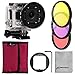 Produktbild XCSOURCE® Pro Filter Kit Satz 3PCS Farbfilter (Rose + Lila+ Gelb)+ 58mm Filter Adapter + Rose Filter Case + Objektiv-Reinigungstuch für Gopro Hero 3+ LF364