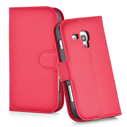 Cadorabo – Book Style Hülle für Samsung Galaxy TREND PLUS (GT-S7580) – Case Cover Schutzhülle Etui Tasche mit Standfunktion und Kartenfach in KARMIN-ROT - 5
