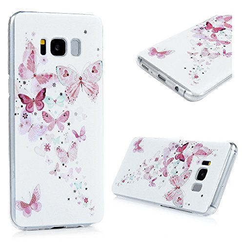 Samsung Galaxy S8 Hardcase Galaxy S8 Case Hülle YOKIRIN Utra Slim PC Case Cover Schutzhülle Handyhülle Hart Voll Hemming Handytasche Etui Transparent Durchsichtig Rahmen Tasche Handycase Backcover Schale Muster:Pink petals - 4