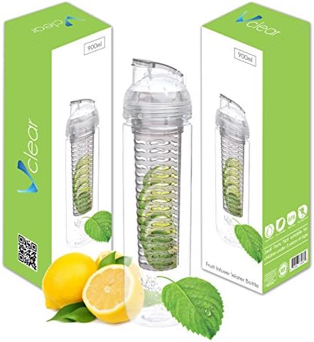 Vclear Tritan 900ml Water Fruit Infuser Bottle (Black)