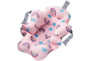ISAKEN Poduszka do kąpieli dla niemowląt, poduszka podtrzymująca wannę, podkładka do kąpieli dla noworodka, antypoślizgowa, miękka, pływająca poduszka do kąpieli, mata do kąpieli dla niemowląt, regulowana