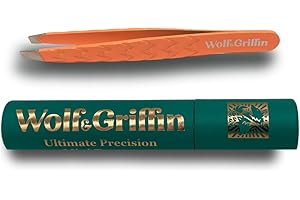 Wolf & Griffin Ultimate Precision Mini pince à épiler professionnelle en acier inoxydable pour homme et femme