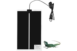 EBKCQ Heizmatte Terrarium, 7W Einstellbar Wärmematte Terrarium mit Temperaturregelung, Reptile Wärmekissen, Reptilien Heizmatte für Schildkröte, Schlangen, Eidechse, Gecko (15 * 28cm)