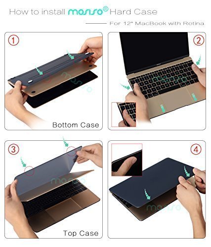 MOSISO Ultra Slim Plastik Hartschale Schutzhülle Hülle Snap Case für Neu MacBook Pro 12 Zoll mit Retina Display A1534, Serenity Blau - 8