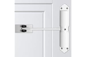 RUIOOMEEP Ferme-porte automatique, sans perçage, force de fermeture réglable, ferme-porte automatique pour portes intérieures légères avec 4 vis et levier de réglage, pour porte de chambre, bureau (blanc)