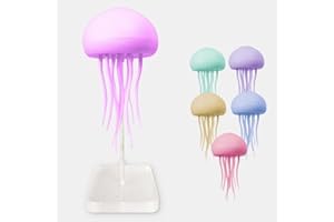 GERBALA Lampada Medusa, LED Luce Notturna Intelligente a Forma di Medusa, LED Lampada da Comodino Luce Notturna Bambini, Ricaricabile Lampada d'atmosfera Gradiente RGB Regali