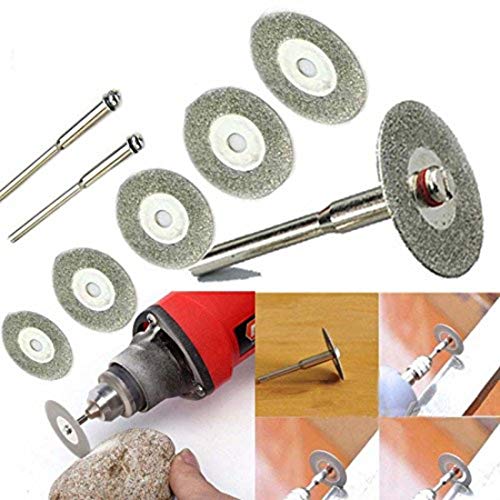 DIY Crafts 1 Mandrel, 12 Pcs, DIY Crafts Diamond Cutting Disc Saw Blade Grinding Wheel Set Rotary Mandrel Combo Set (1 Mandrel, 12 Pcs)