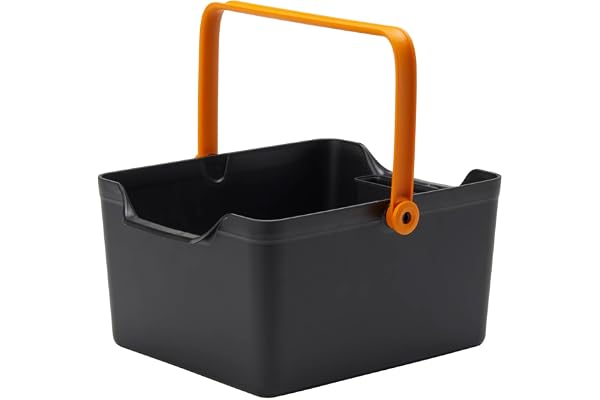 Fiskars Boîte de Rangement pour Outils de Plantation et Accessoires de Jardin, 35,3 x 27,2 x 17,4 cm (LxPxH), Résine Synthétique, Noir/Orange, 1071305