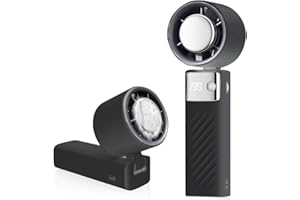 CATGIFF Mini Ventilatore Portatile, Ventilatore a Batteria Ricaricabile 5000mAh, Ventilatore Piccolo potente silenzioso Turbo con 199 Velocità per Ufficio, Viaggi, Esterni, Interni e Aperto (Nero)