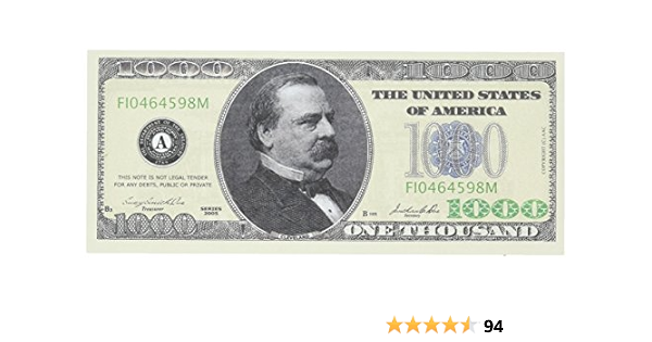 Buy Set Of 10 Bills One Thousand Dollar Bill Novelty Money Online At Low Prices In India Amazon In