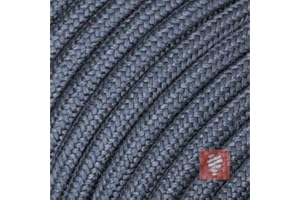 LIGHTSTOCK Textilkabel für Lampe, Rundkabel, zweiadrig (2x0.75mm²), Graphit - 3 Meter