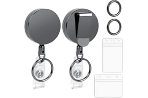 Vicloon Wysuwany brelok, 2 szt. chowanej smyczy, uchwyt na identyfikator, etui na identyfikator