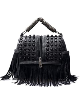 Damen Umhängetasche Mit Fransen,Niet Tragbare Retro Hobo Taschen Crossbody Taschen Für Mädchen