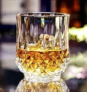 Syanka Premium Deluxe Crystal Whiskey Glass Set 6 (Lead Free Barware for Scotch, Bourbon, Liquor and Cocktail Drinks, 320 ML)