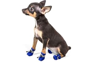Ducomi Scarpe Antiscivolo Antipioggia Cani – Scarpette Cane Pioggia Coprizampe - Protezione Copri Zampe Traspiranti Impermeabili Pelliccia Interna e Suola Antiscivolo (Blue, M)