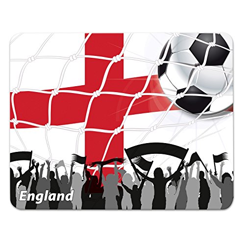 “EM 2016 England”, schönes Motiv-Mauspad in feiner Cellophan-Geschenk-Verpackung mit sympathischer Moosgummi-Unterlage, 240x190mm, Mousepads von Europas Nr. 1 Addies United Kingdom