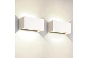 FUPE 2 Piezas 25W LED Aplique Pared Exterior Interior IP65 Impermeable Apliques Pared Exterior Lámpara de Pared Aluminio Moderno Blanco 4000k Luz Natural, Ángulo de luz Ajustable, Fácil de instalar