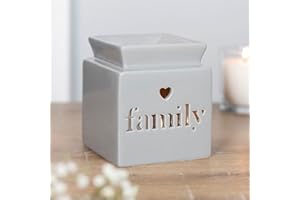 RAJX Home Cut Out Wax Melt Burners, Essential Oil Diffuser & Wax Warmer Melter, Aromatherapy Gifts for Father's Day, Fragrance Wax Burner for Home and Bedroom Decor (FAMILY GREY)