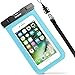 Produktbild Wasserdichte Handyhülle, Simpeak IPX8 Wasserdichte Tasche Water Resistant Hülle Touch Responsive Transparente Fenster, Neck Strap für Smartphones für Bootfahren / Wandern / Schwimmen / Tauchen (Blau)