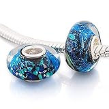 Andante-Stones 925 Sterling Silber Murano Glas Bead ' 3D Universe' Element Kugel für European Beads + Organzasäckchen