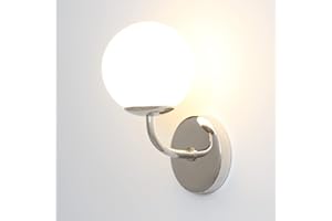 DAWALIGHT Lampada da Parete Interna con Globo di Vetro Ingresso con attacco G9 LED 3000K Bianco caldo Applique a Uno Punto Luce da Parete Bagno Moderno lampada da per Sala da pranzo, Ferro, Cromo