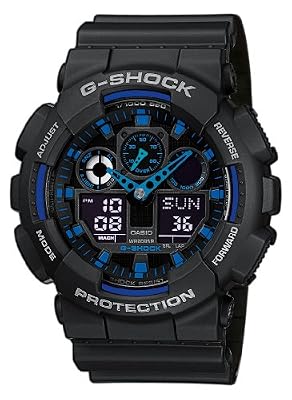 Casio G-Shock - Montre Homme Analogique/Digital avec Bracelet en Résine - GA-100-1A2ER