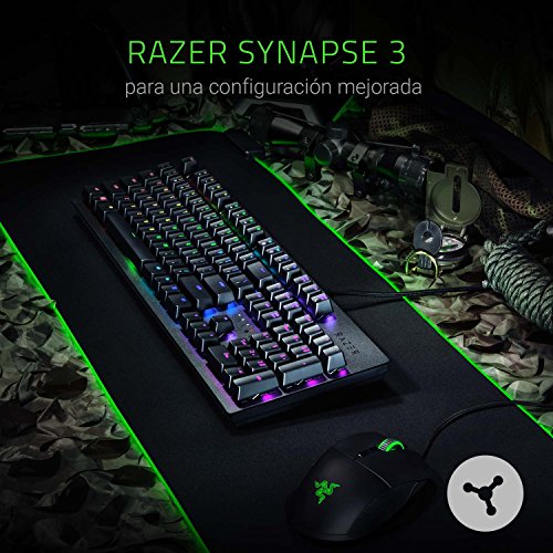 Razer Huntsman - Teclado mec  nico Gaming con switches optomec  nicos  Barra estabilizadora de Teclas  Memoria h  brida Local  RGB Chroma   QWERTY Espa  ol 