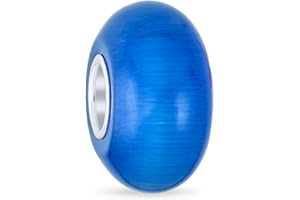 BLING JEWELRY Liscio Liscio Opaco Murano Vetro Solido Colori Distanziatore Charms Si Adatta Bracciale Europeo Fascino Per Le Donne Adolescenti .925 Sterling Silver