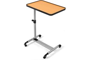 ‎GOPLUS GOPLUS Pflegetisch mit Rollen, Betttisch höhenverstellbar & neigabar, mobiler Beistelltisch Sofatisch Couchtisch für Bett & Sofa, 52 x 33 x 61,5 cm